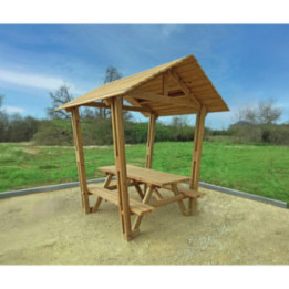 Table pique nique avec toit Forestière