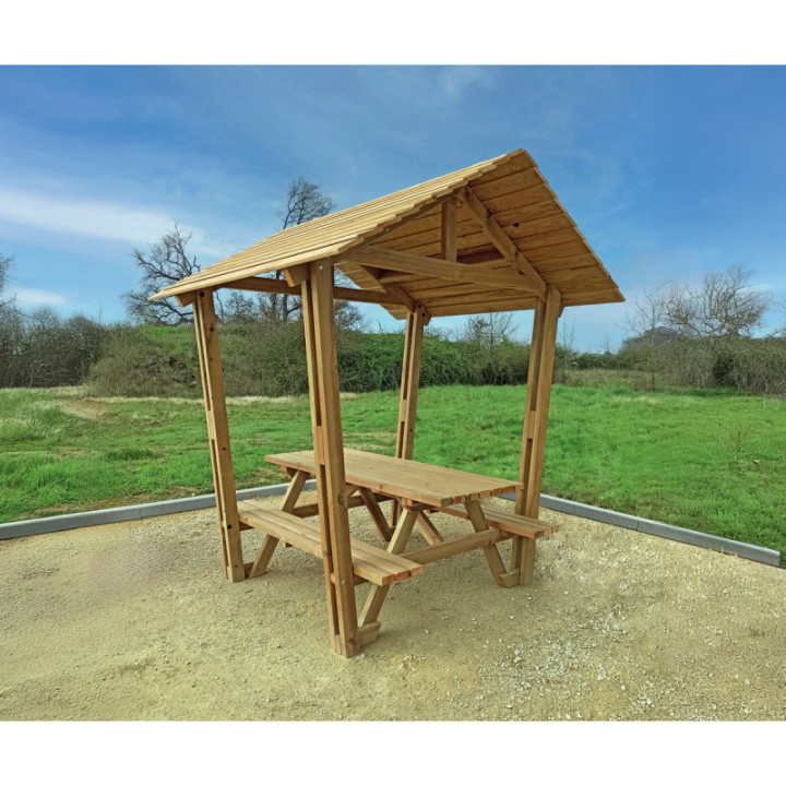 Table pique nique avec toit Forestière