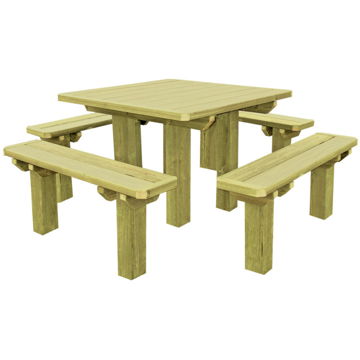 Table pique-nique bois carrée Nanterre