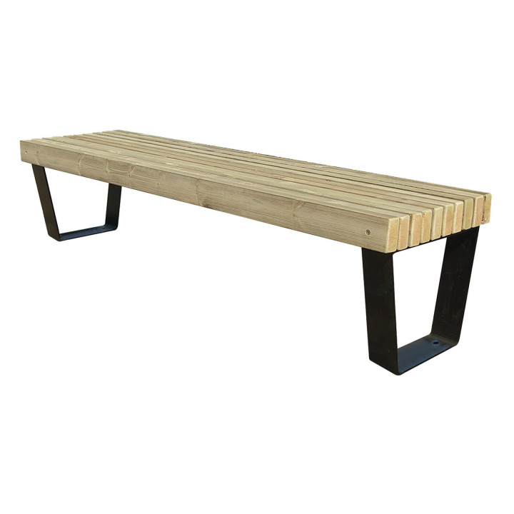 Banquette publique acier bois City