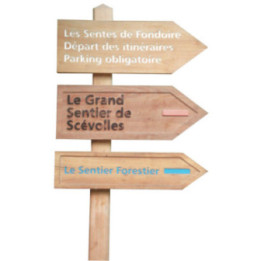 Flèche signalétique bois