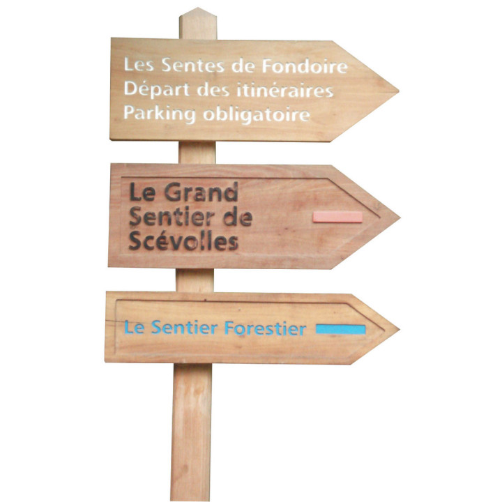 Flèche signalétique bois