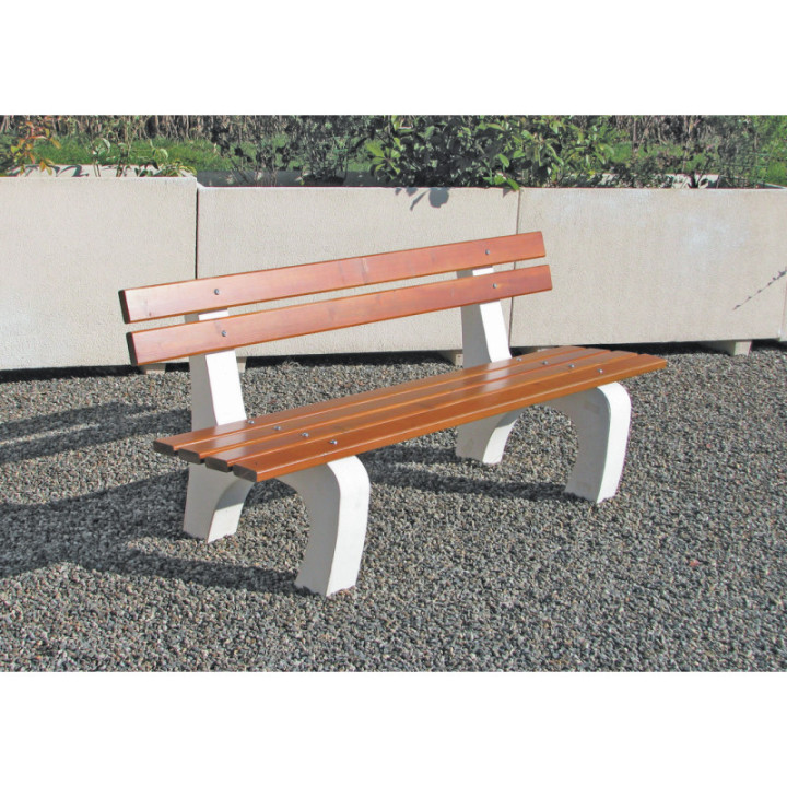 Banc bois et béton Platane
