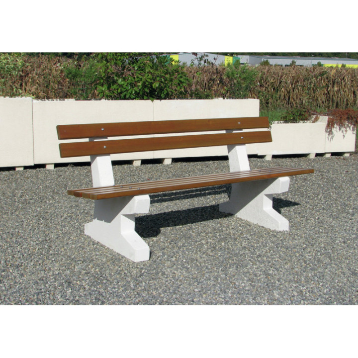 Banc de ville Tremble béton et bois