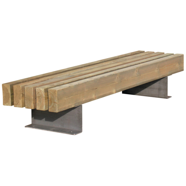 Banquette bois lames verticales