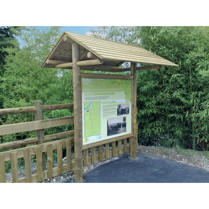 Panneau d'information en bois