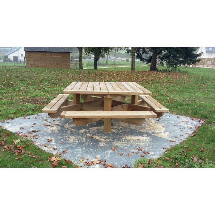 Table de pique-nique bois Carrée