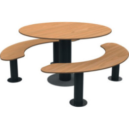 Table de pique-nique sans entretien Moka ronde