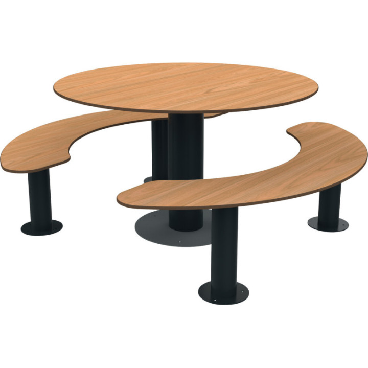 Table de pique-nique sans entretien Moka ronde