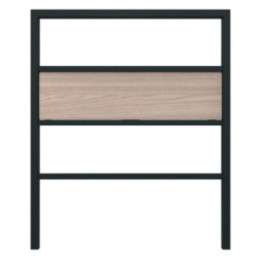 Longueur 100 cm, poteaux carrés - Panneau HPL teinte Chêne clair