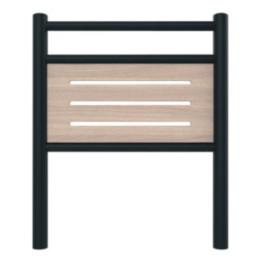 Longueur 100 cm, poteaux ronds - Panneau HPL teinte Chêne clair