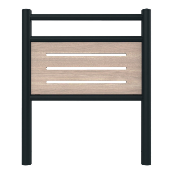 Longueur 100 cm, poteaux ronds - Panneau HPL teinte Chêne clair