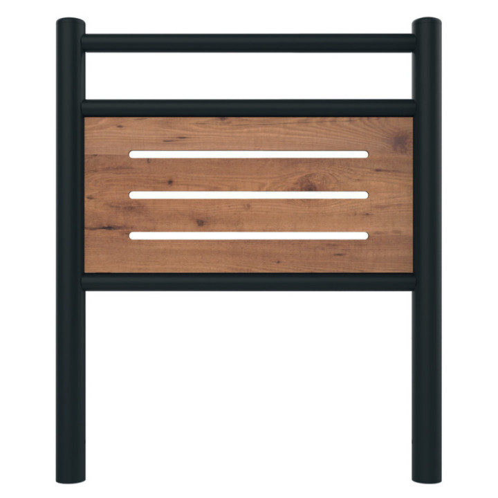 Longueur 100 cm, poteaux ronds - Panneau HPL teinte Pin tyrol