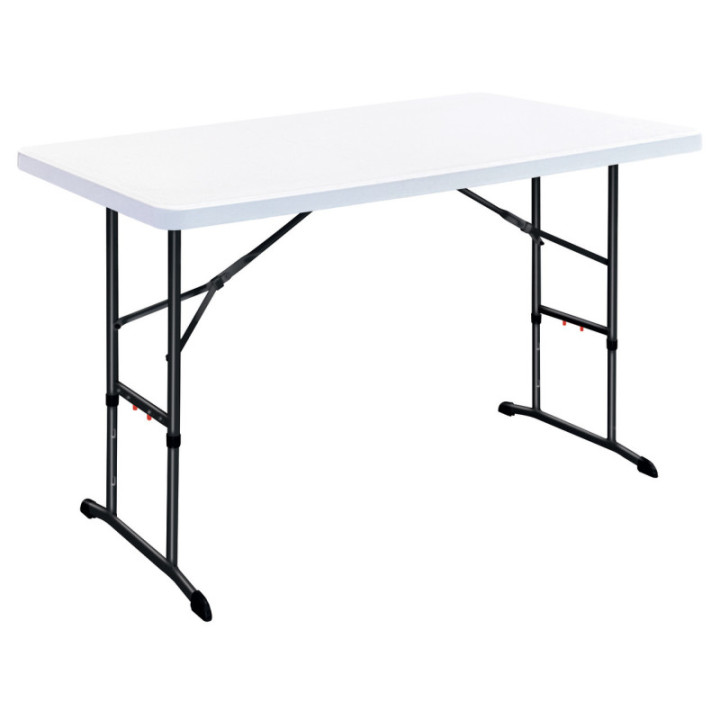 Table polyéthylène réglable pliante