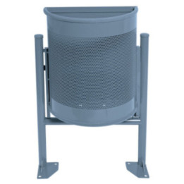Corbeille acier demi-ronde