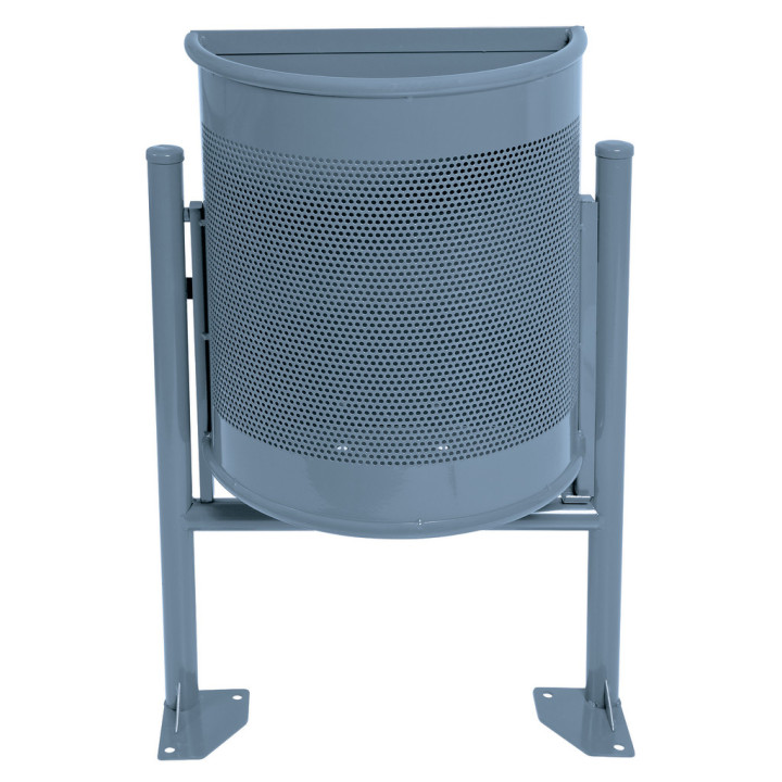Corbeille acier demi-ronde