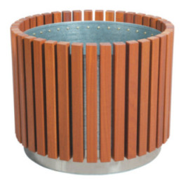 Jardinière acier et bois Newport ronde