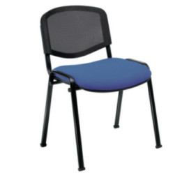 Chaise Cluny dossier résille assise tissu