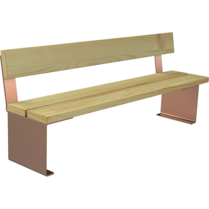 Banc moderne acier et bois Taulo