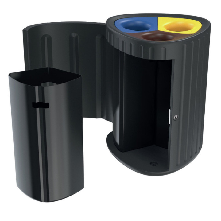 Corbeille de tri sélectif plastique Roma