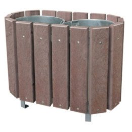 Corbeille plastique recyclé Séssile 2 x 48 L