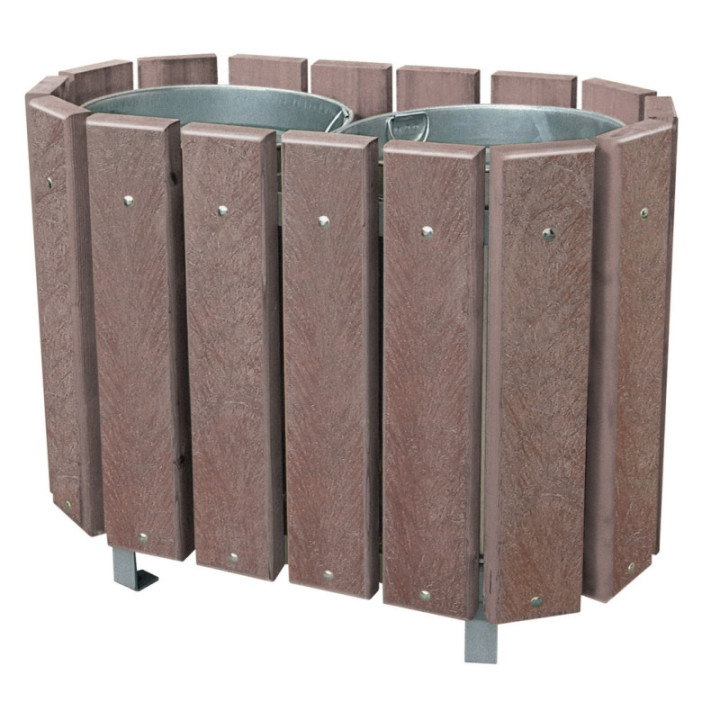 Corbeille plastique recyclé Séssile 2 x 48 L