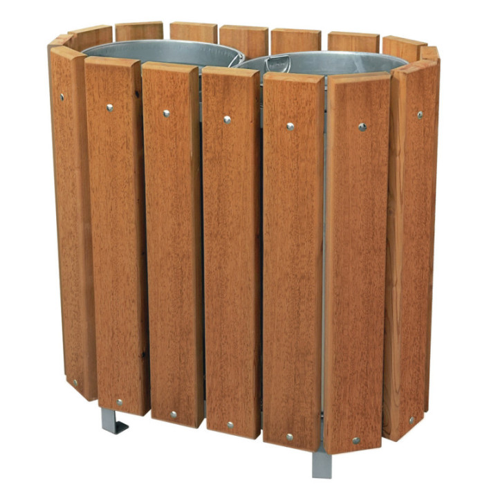 Corbeille bois tri sélectif Ammi