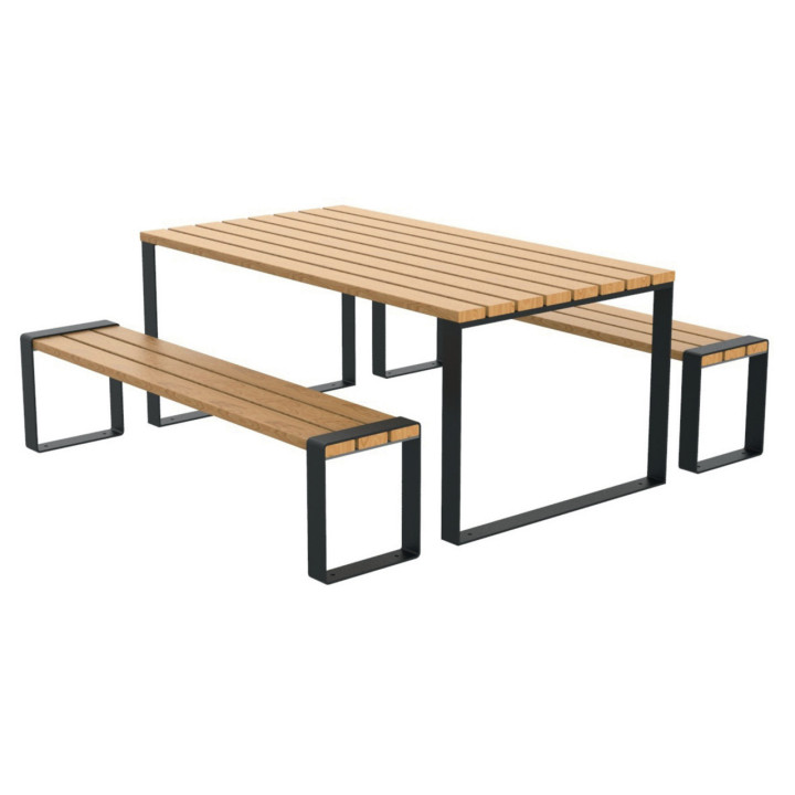 Table extérieure acier et bois Green