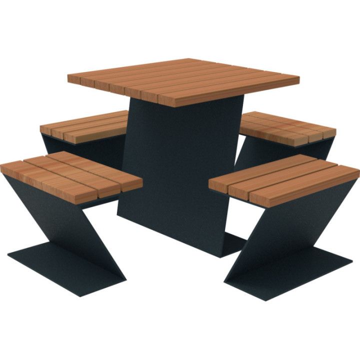 Table pique-nique 4 places Kambala pied Z