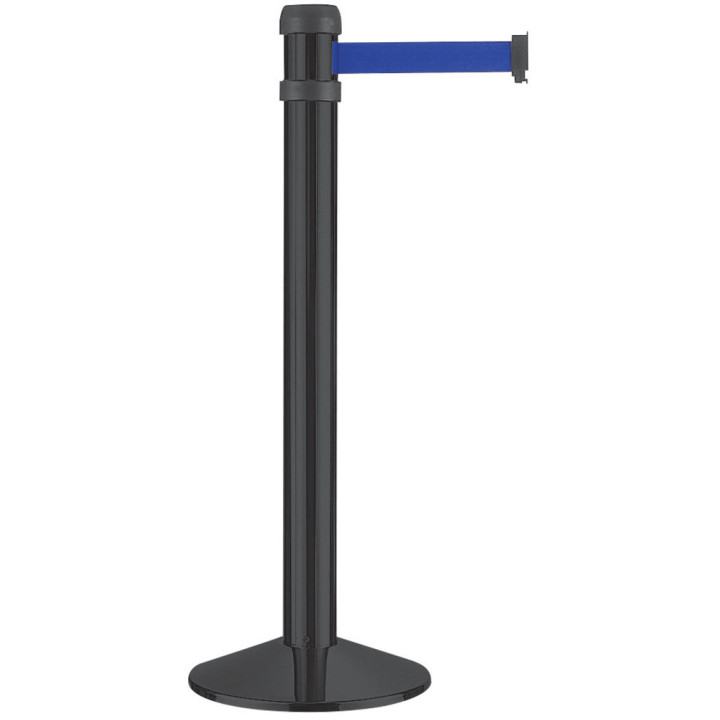 Poteau guidage métal avec sangle rétractable