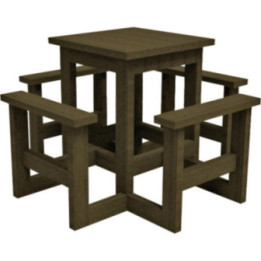 Table extérieure assise haute Snack plastique recyclé