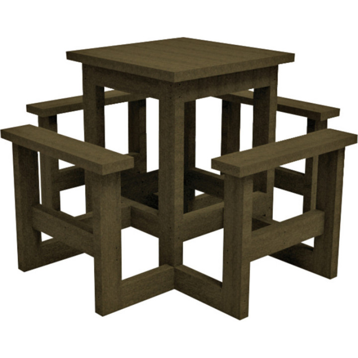 Table extérieure assise haute Snack plastique recyclé