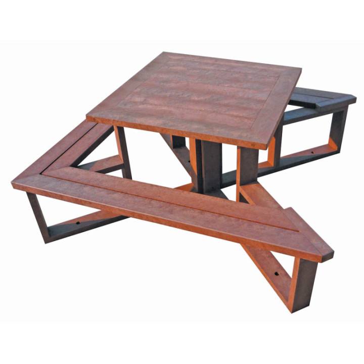 Table pique-nique carrée plastique recyclé Station