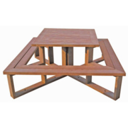 Table pique-nique carrée plastique recyclé Station