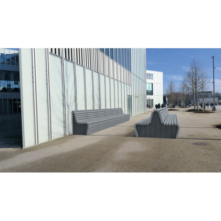 Banc urbain recyclé gamme Bulle