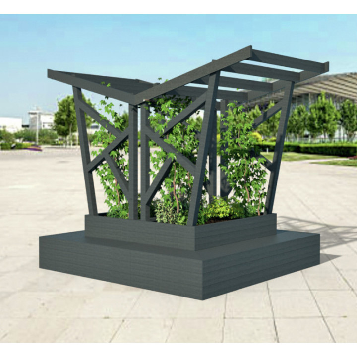 Pergola et banquette pour collectivités Espace