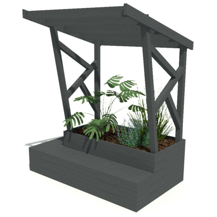Pergola et banquette pour collectivités Espace