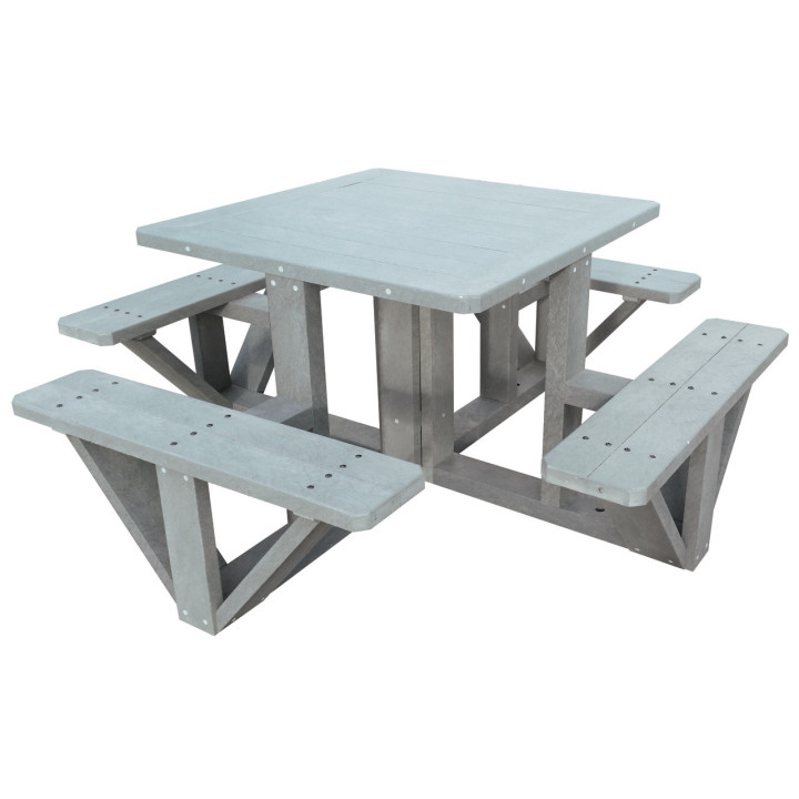 Table pique-nique carrée plastique recyclé Chaumont