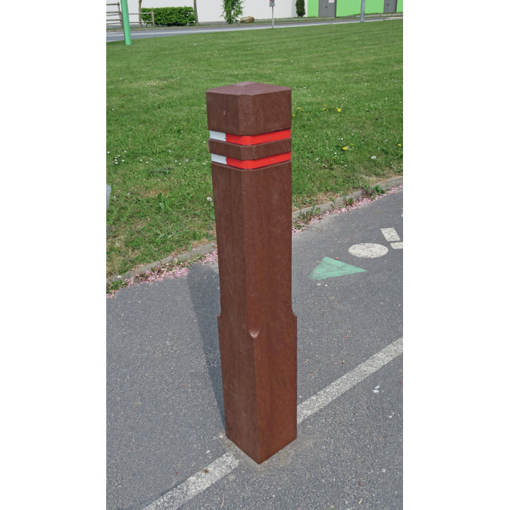 Borne plastique recyclé double bande