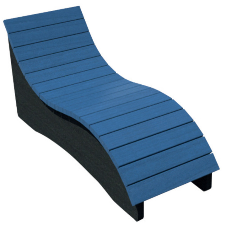 Chaise longue pour espace urbain Wavy