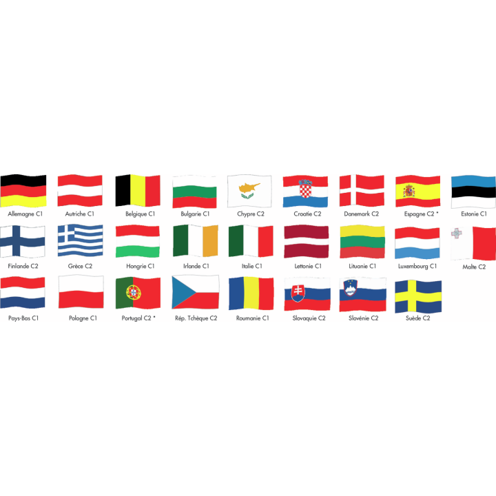 *Espagne et Portugal sans motifs : C1.