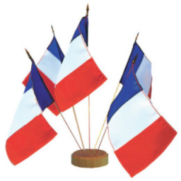Lot de 10 drapeaux de table France