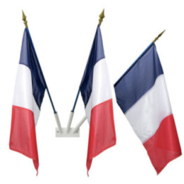 Lot pavoisement : 3 drapeaux France + 1 porte-drapeaux