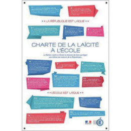 Lot n°1 bis écusson personnalisé + drapeaux + charte laïcité + panneau DDHC