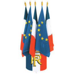 Lot pavoisement : 1 écusson + 5 drapeaux