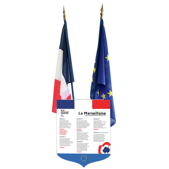 Lot n°3 loi Blanquer : écusson Marseillaise collège/lycée + drapeaux