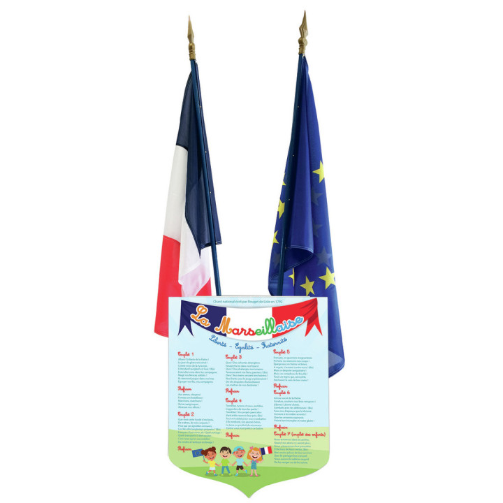 Lot n°1 loi Blanquer : écusson Marseillaise maternelle + drapeaux