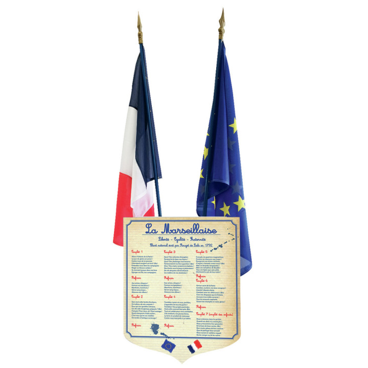 Lot n°2 loi Blanquer : écusson Marseillaise primaire + drapeaux