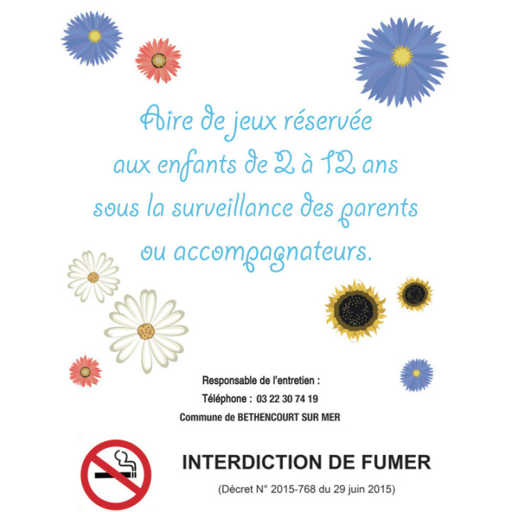 Panneau parc de jeux enfant alu