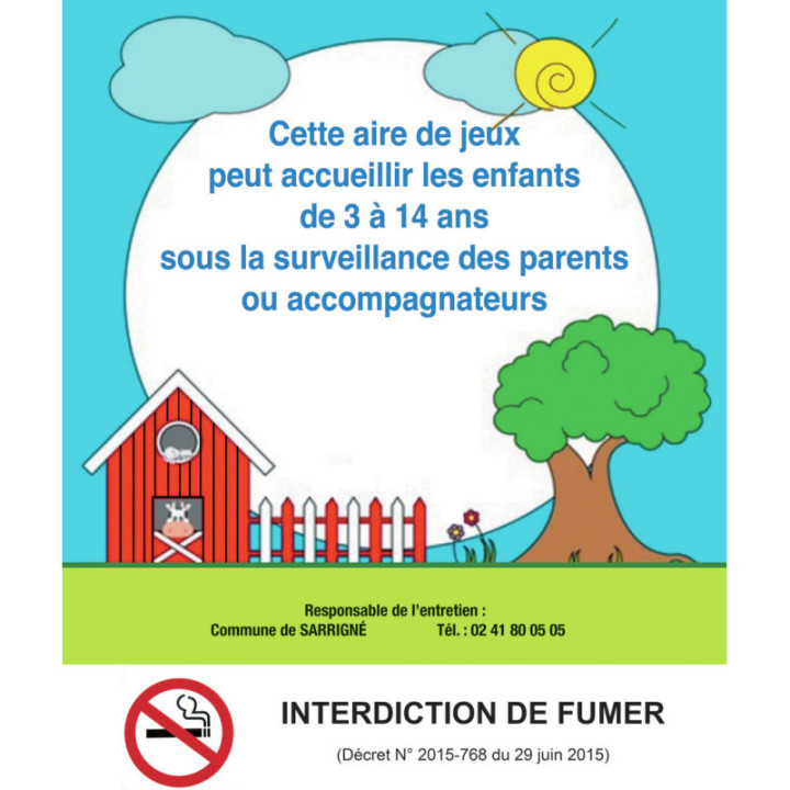 Panneau parc de jeux enfant alu